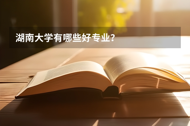 湖南大学有哪些好专业？