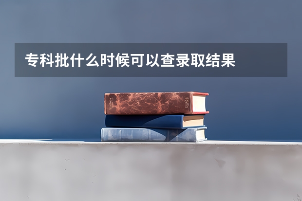 专科批什么时候可以查录取结果